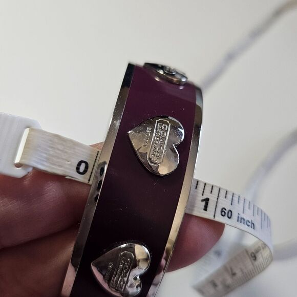 *Sale* Coach silver tone and burgundy bangle bracelet - Picture 8 of 16